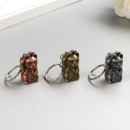 Metal keychain "Cat Mani-Neko" mix 3x2x1.5 cm-2