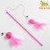 Domesticon-pink with a soft ball and feathers, pink