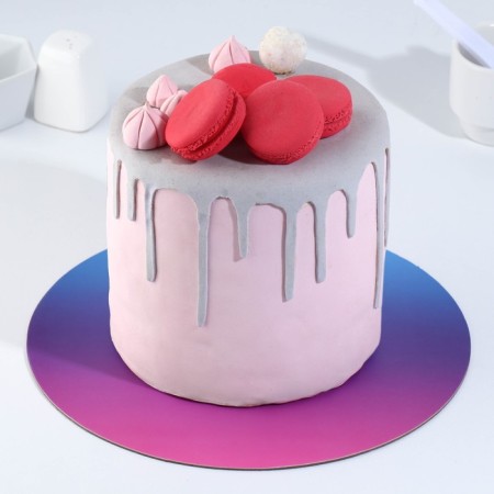Subway for the cake reinforced, confectionery packaging, “pink-blue gradient”, 28 cm, 2.5 mm-1