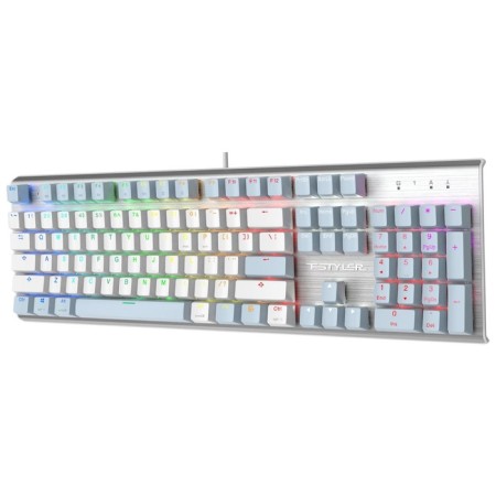 Keyboard A4Tech FSTYLER FS100 Neon Mechanical Blue/White USB For Gamer Led (FS100)-3