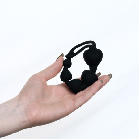 Анальные шарики Оки-Чпоки, Soft touch silicone, d= 11-32 мм, h= 140 мм, черный-1