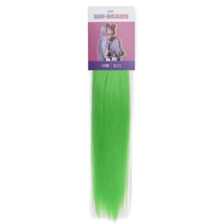 SIM-BRAIDS Kanecalon is monophonic, corrugated, 65 cm, 90 gr, light green color (#green)-2