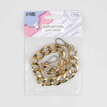 A chain for a bag, with carbines, iron, 22 × 16 mm, 30 cm, gold color-5