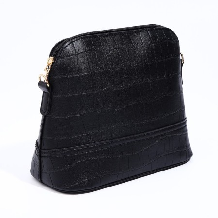 Bag Cross-Bodi with a zipper, black color-1