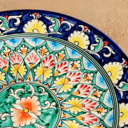 Plant of Rishtan ceramics "Patterns", 28 cm, blue-2