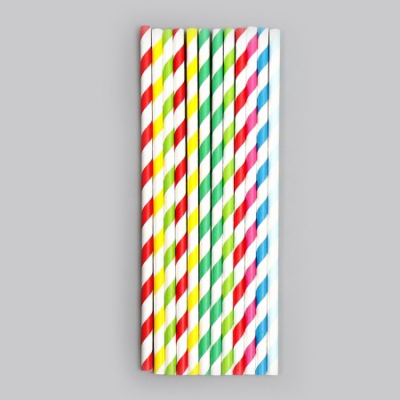 The cocktail tubes "Spiral", set 12 pcs., Mix color