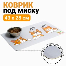 A rug for a bowl of a “dope” with a non -slip base of 43 x 28 cm ”y! A!? Y!”