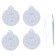 Christmas tree decoration for painting "Santa" 4 pcs., Brush