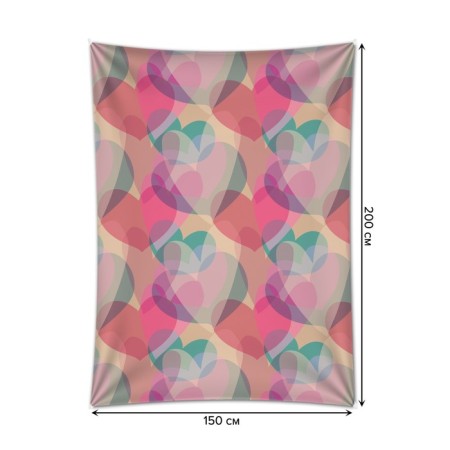 Decorative panel with photo printing "Boke of hearts", vertical, size 150x200 cm-1