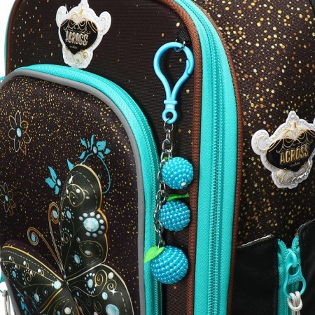 Frame backpack 35 x 26 x 14 cm, Across HK22, filling: bag, pencil case, blue HK22-9-11