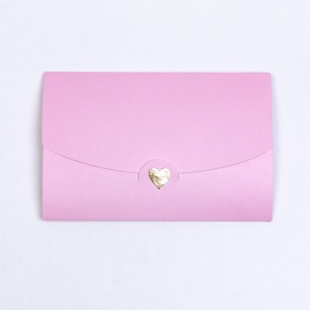 Envenue for certificate with embossing, pink, 10.5 x 7-1
