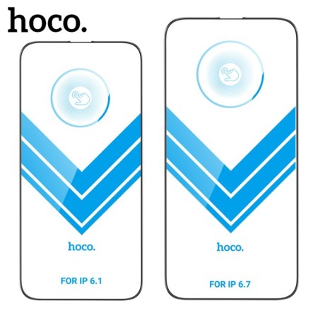 Hoco protective glass for iPhone 14 Pro, with a frame for installation, full glue, 0.33 mm, 9h-3
