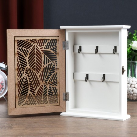 Keywood tree 5 hooks "Green leaves" 25.5x19x6 cm-2
