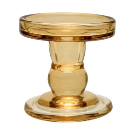 Glass candlestick, 85 × 85 × 85 mm, beige color