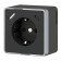 Grounding socket, curtains and USB type A+C Gallant (black chrome) W5071735