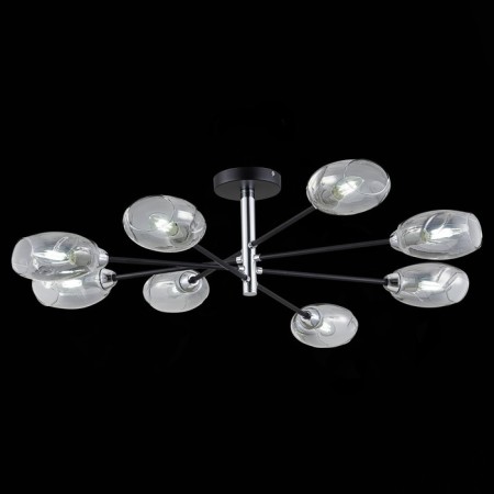 Ceiling EVOLUCE lamp. Sle155512-08. Gloa. 8x40 watts, E14, 84x84x22 cm, black color, chrome-1