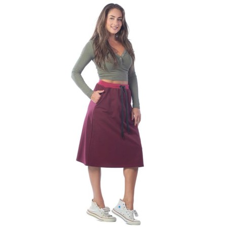 Female skirt, size 44, burgundy color-1