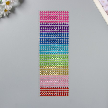 Stick plastic rhinestones "Rainbow 8 colors" d = 0.6 cm 32x10.5 cm-1