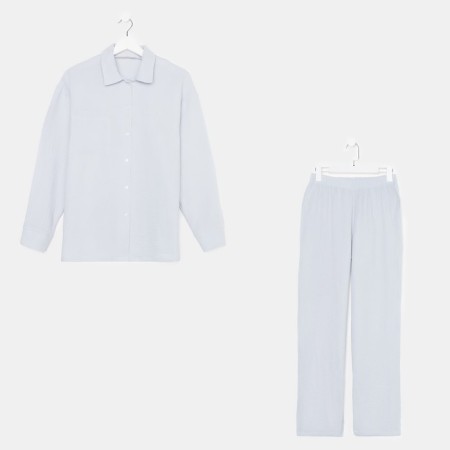 Пижама женская (рубашка и брюки) KAFTAN "Basic" размер 48-50, цвет серо-голубой-5