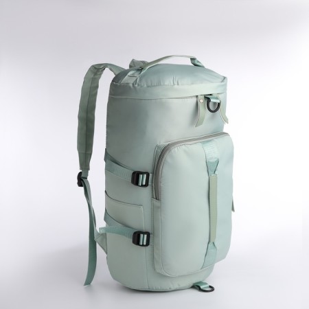 A backpack-samka with a zipper, 4 outer pockets, shoe compartment, green color-2