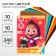 Cardboard color, A4, 10 sheets, 10 colors, coated, one -sided, in a folder, 240 g/m², Masha and the bear