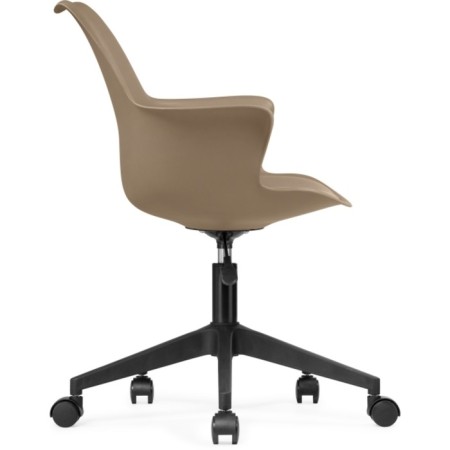Computer chair Tulin plastic/eco -leather, black/beige 60x60x83 cm-2