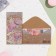 Money envelope "Happy Birthday!" craft, embossing, pink flowers, 17x8 cm