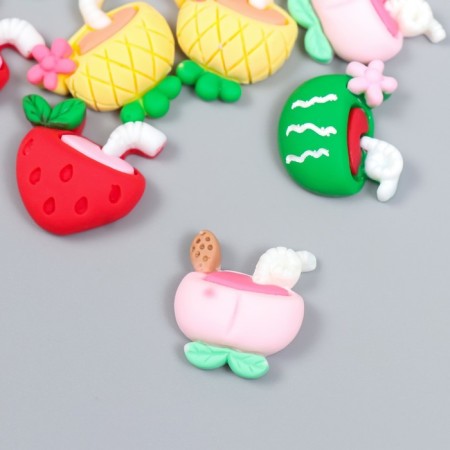 Decor for creativity Plastic "Fruit cocktail" set 10 pcs mix 2.1x1.9 cm-1