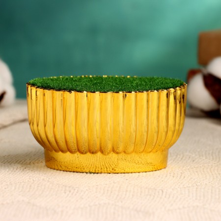 Floristic pot "Chalice" gold, 8.5x10x5.5cm-1