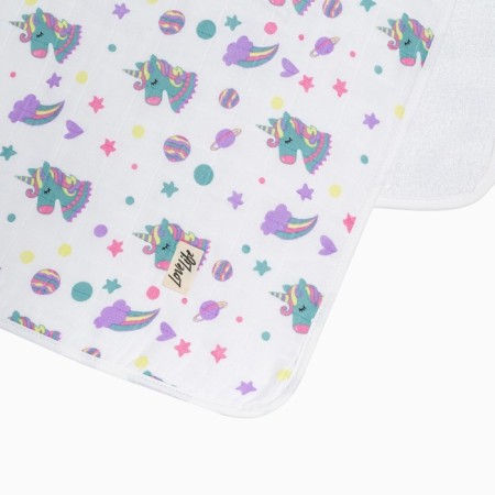 Baby Top "Unicorns" 50*90cm, 100% HL, muslin 105 g/m2, Makra 300g/m2-3