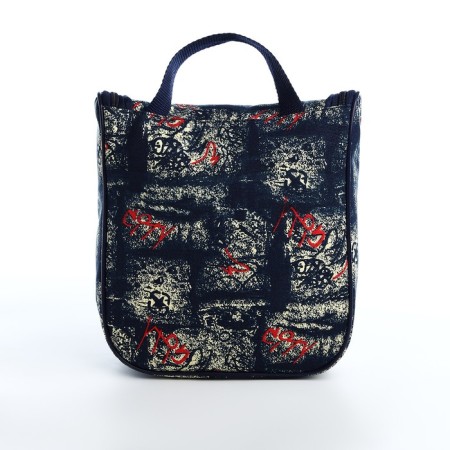 Cosmetic bag with lightning, dark blue color-1