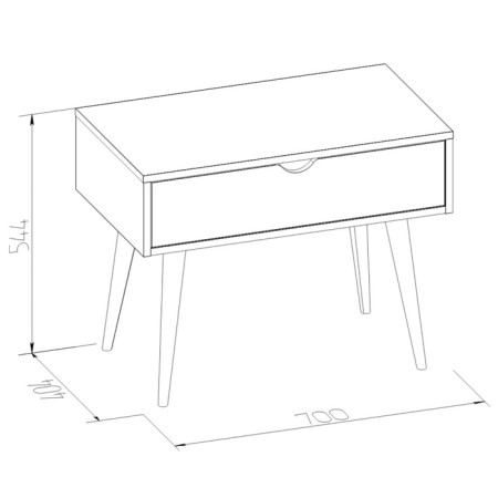 Journal table "Leon 220", 700 × 405 × 544 mm, color ash anchor light / atelier light-1