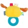 The rattle is soft with the teether "dog", I crush me