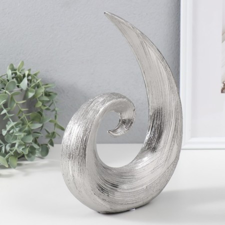 Souvenir Ceramics "Abstraction. Wave" silver 21.5x6.5x29 cm-1