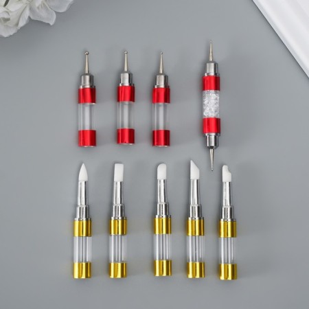 Tool for creativity set of 10 nozzles plastic, metal, rubber 2x12.5x29.5 cm-4