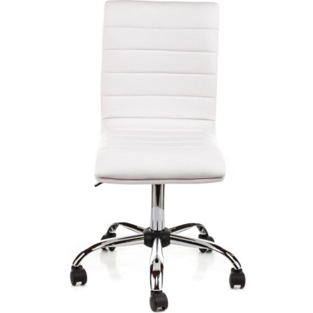 Computer chair MIDL eco -leather/metal, white/chrome 40x44x90 cm-1