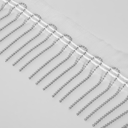 Metallized braid "fringe", 5 cm, 4.5 ± 0.5 m, white color-1
