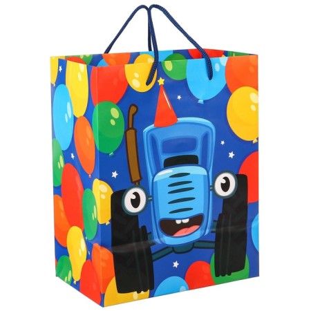 Gift package "Congratulations!" 18x23x11.5 cm, packaging, blue tractor-2