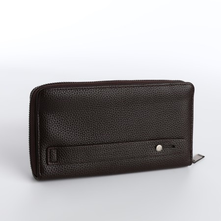 Male purse-clate on a zipper, phone pocket, brown color-1