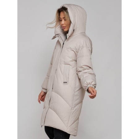 Coat insulated winter female, size 44, color light gray-9