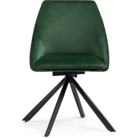 Stol on a metal frame spinning, metal/velor, black/green 51x55x83 cm-2