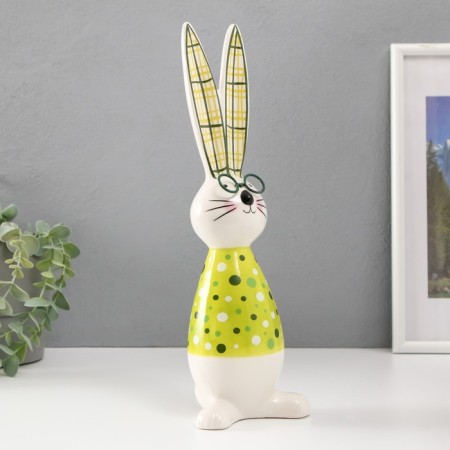 Souvenir Ceramics "Bunning Bunny, peas shirt" yellow-green 10x7.5x30.5 cm-3