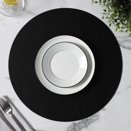 Serving napkin on the TEM table, D = 38 cm, black color-4
