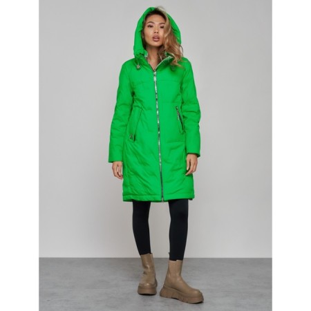 Coat insulated winter female, size 42, green color-6