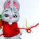 New Year's set for creativity. Embroidery with yarn "New Year! Rabbit "on cardboard
