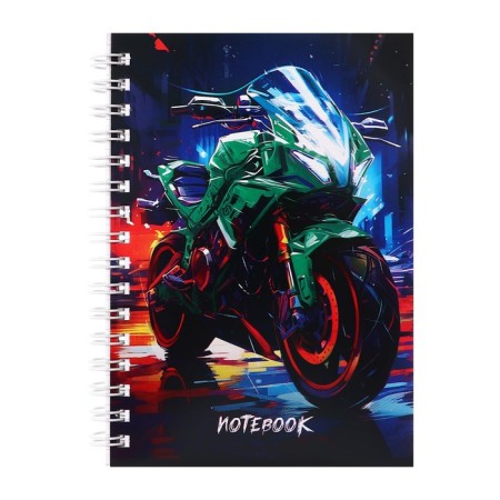 Note book A6, 80 sheets in a cage on the crest of Bright Cars, covered cardboard, an offset block 60 g/m2, mix-2
