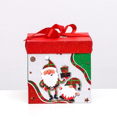 Self -assembly box "Santa Claus and dwarf" 15 x 15 x 15 cm-1