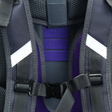 School backpack 38 x 30 x 16 cm, ergonomic back, stavia "paws in the hearts", gray-11