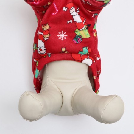 New Year. New Year's sweatshirt for animals "Gifts", size M, red (DS 30, Osh 26, OG 38 cm)-4