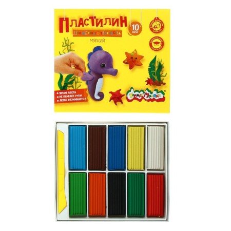 Plasticine 10 colors 150 g "Kalyak-Malyak", with a stack-1